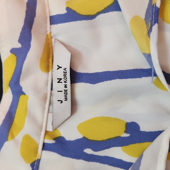 JINY p***ywillow printed blouse  with neck tie size small - Picture 6 of 9